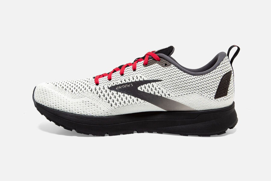 Brooks Israel Revel 4 Road Running Shoes Mens - White/Black/Red - ROB-423598